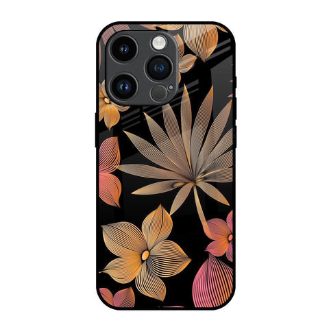 Lines Pattern Flowers Glossy Case for iPhone 14 Pro