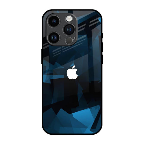 Polygonal Blue Box Glossy Case For iPhone 14 Pro