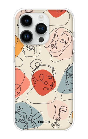 Abstract Faces Soft Cover for iPhone 14 Pro