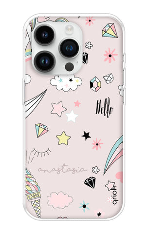 Unicorn Doodle Soft Cover For iPhone 14 Pro