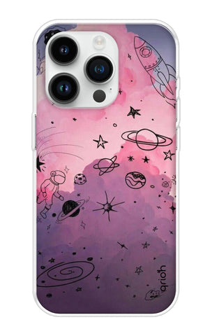 Space Doodles Art Soft Cover For iPhone 14 Pro