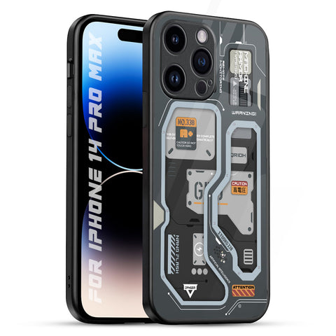 Retro Futuristic Glossy Case for iPhone 14 Pro Max