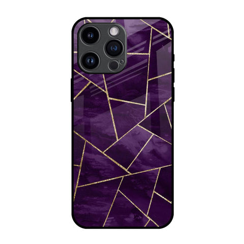 Geometric Purple Glossy Case For iPhone 14 Pro Max