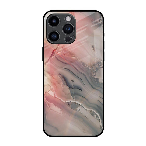 Pink And Grey Marble Glossy Case For iPhone 14 Pro Max
