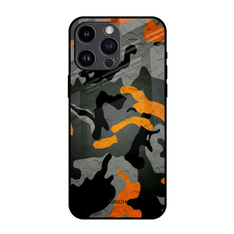Camouflage Orange Glossy Case For iPhone 14 Pro Max