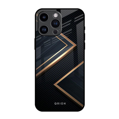 Sleek Golden & Navy Glossy Case for iPhone 14 Pro Max