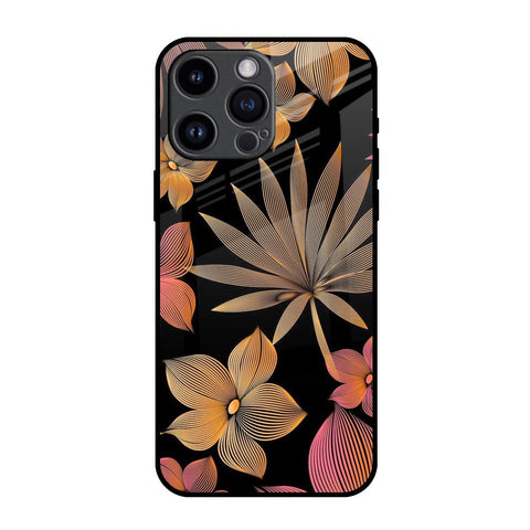 Lines Pattern Flowers Glossy Case for iPhone 14 Pro Max