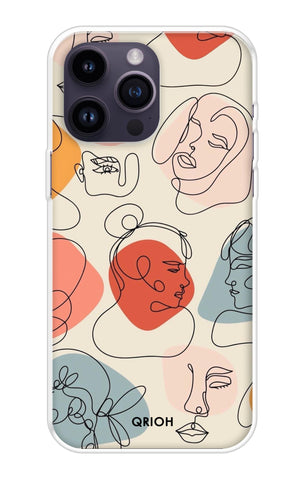 Abstract Faces Soft Cover for iPhone 14 Pro Max