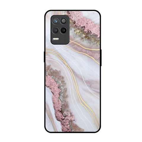 Pink & Gold Gllitter Marble Glossy Case for Realme 9 5G