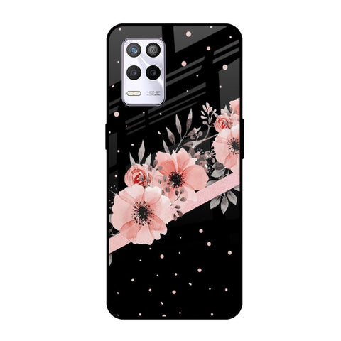 Floral Black Band Glossy Case For Realme 9 5G