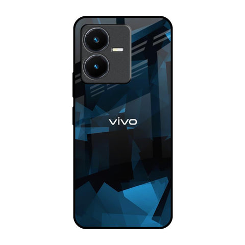 Polygonal Blue Box Glossy Case For Vivo Y22