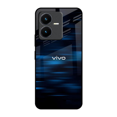 Blue Rough Abstract Glossy Case for Vivo Y22