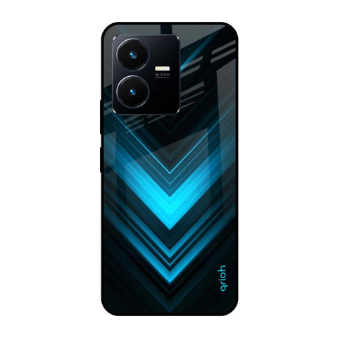Vertical Blue Arrow Glossy Case For Vivo Y22