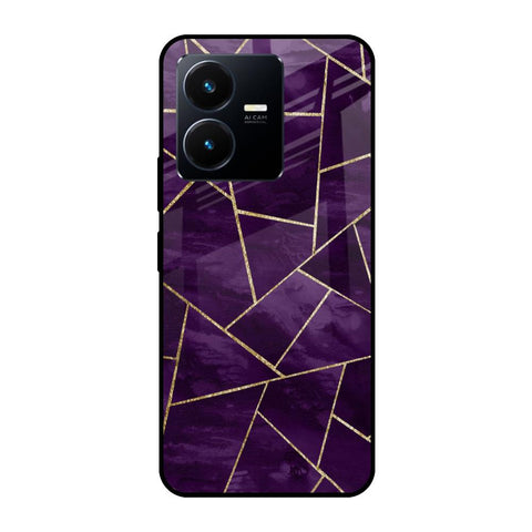 Geometric Purple Glossy Case For Vivo Y22