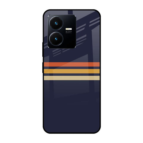 Tricolor Stripes Glossy Case For Vivo Y22