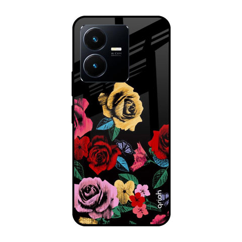 Floral Decorative Glossy Case For Vivo Y22