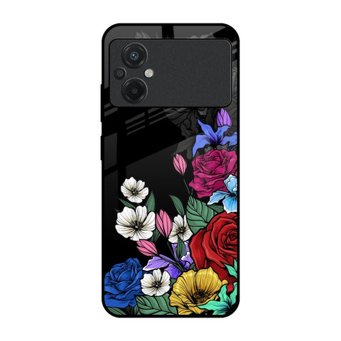Rose Flower Bunch Art Glossy Case for Poco M5