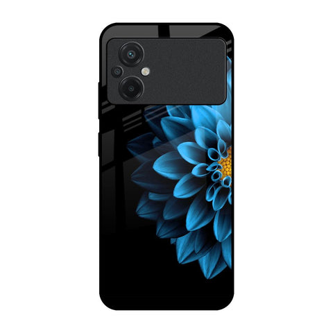 Half Blue Flower Glossy Case for Poco M5