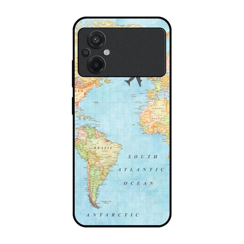 Travel Map Glossy Case for Poco M5