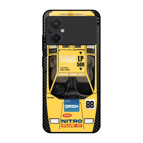 Yellow Racing Car Glossy Case for Poco M5