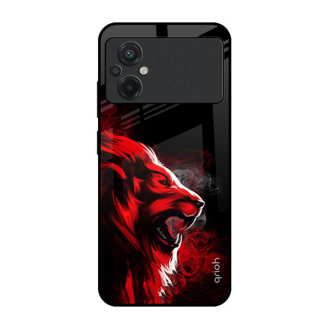 Red Angry Lion Glossy Case for Poco M5