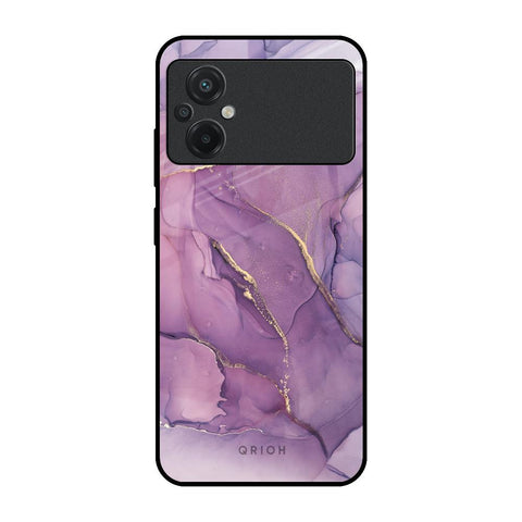 Purple Gold Marble Glossy Case for Poco M5