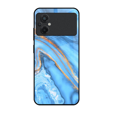 Vibrant Blue Marble Glossy Case for Poco M5
