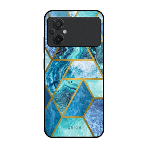 Turquoise Geometrical Marble Glossy Case for Poco M5