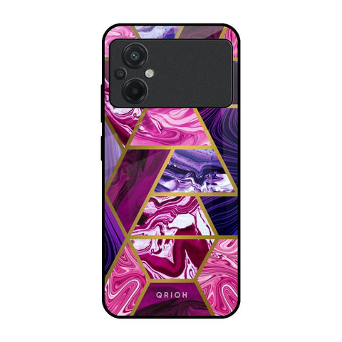 Electroplated Geometric Marble Glossy Case for Poco M5