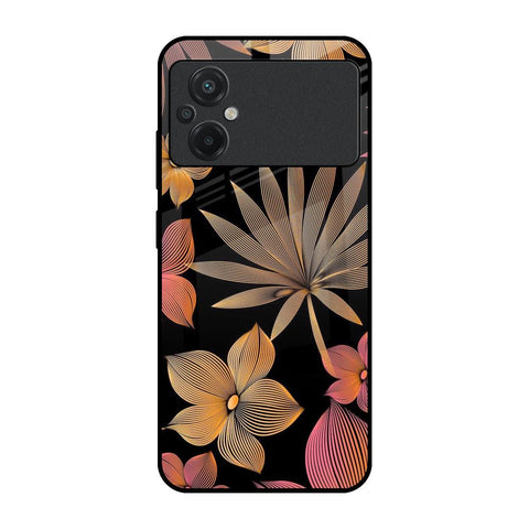 Lines Pattern Flowers Glossy Case for Poco M5