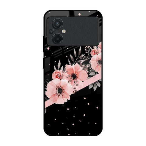 Floral Black Band Glossy Case For Poco M5