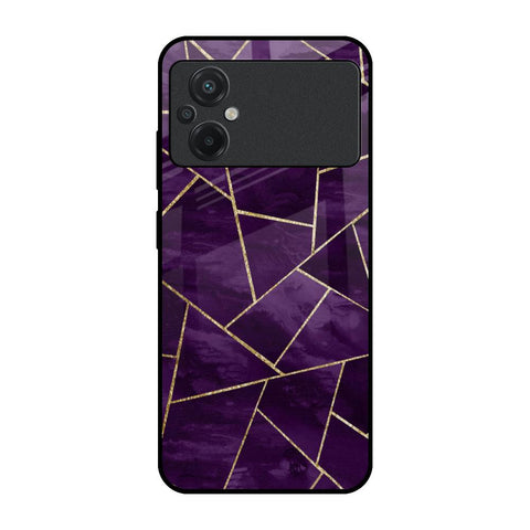 Geometric Purple Glossy Case For Poco M5