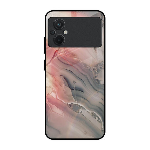 Pink And Grey Marble Glossy Case For Poco M5