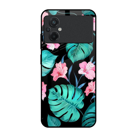 Tropical Leaves & Pink Flowers Glossy case for Poco M5