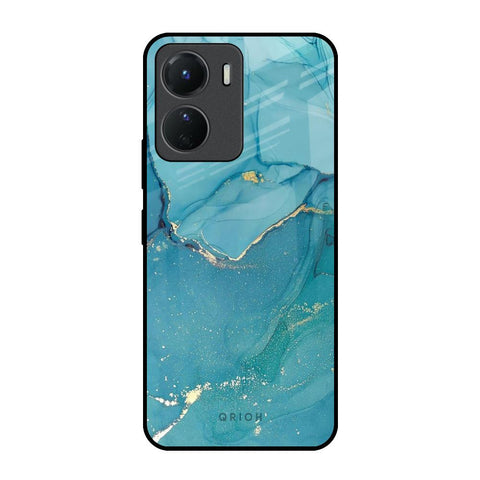 Blue Golden Glitter Glossy Case for Vivo Y16
