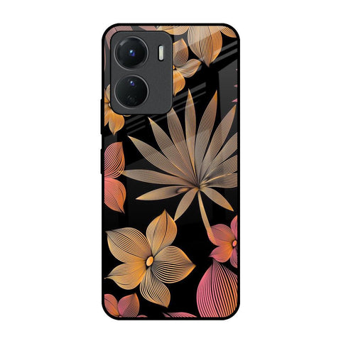 Lines Pattern Flowers Glossy Case for Vivo Y16