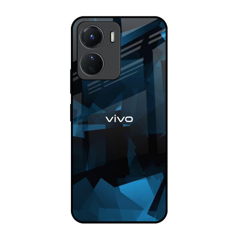 Polygonal Blue Box Glossy Case For Vivo Y16