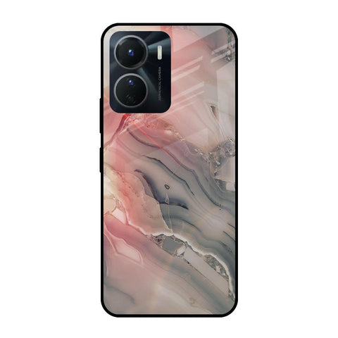 Pink And Grey Marble Glossy Case For Vivo Y16