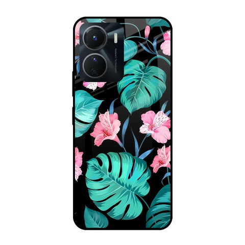 Tropical Leaves & Pink Flowers Glossy case for Vivo Y16