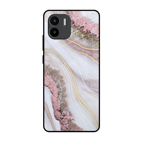Pink & Gold Gllitter Marble Glossy Case for Redmi A1