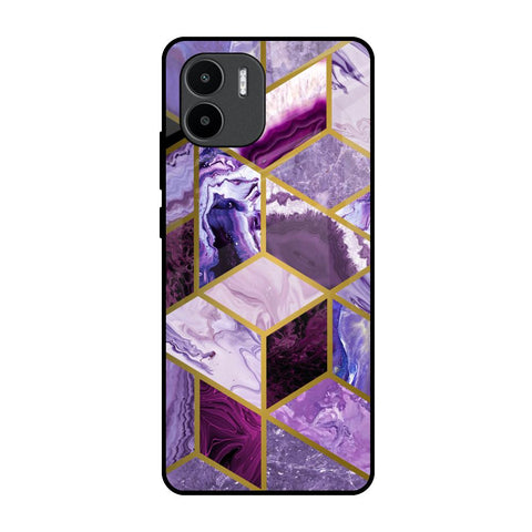 Purple Rhombus Marble Glossy Case for Redmi A1