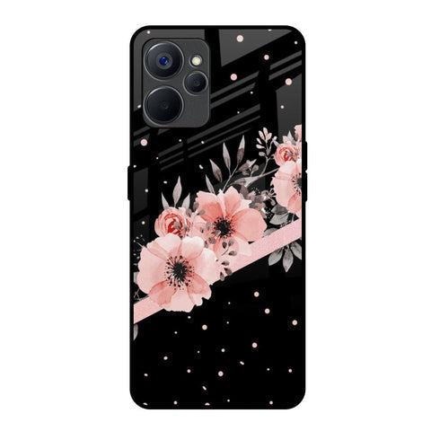 Floral Black Band Glossy Case For Realme 9i 5G