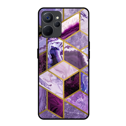 Purple Rhombus Marble Glossy Case for Realme 9i 5G