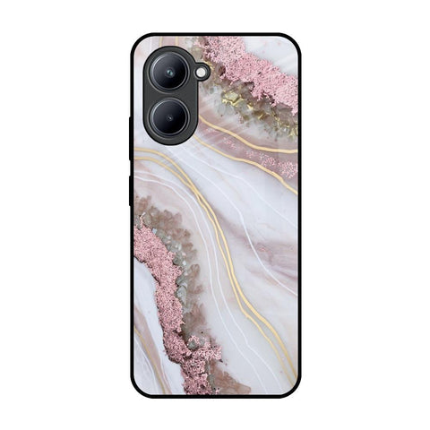 Pink & Gold Gllitter Marble Glossy Case for Realme C33