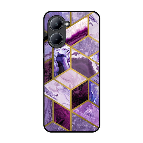 Purple Rhombus Marble Glossy Case for Realme C33