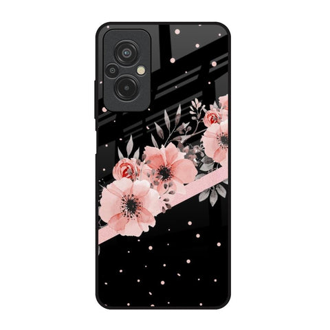 Floral Black Band Glossy Case For Redmi 11 Prime