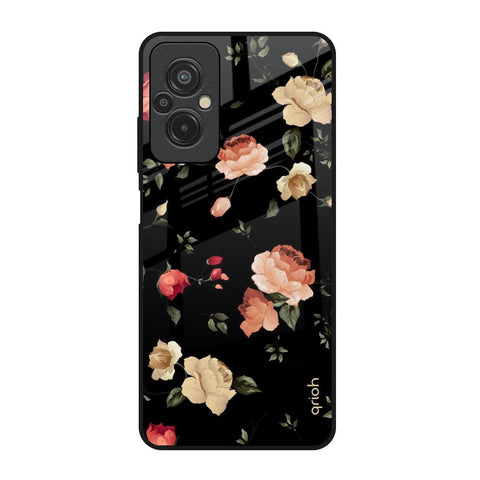 Black Spring Floral Glossy Case for Redmi 11 Prime