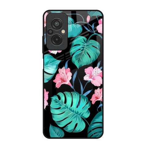 Tropical Leaves & Pink Flowers Glossy Case for Redmi 11 Prime