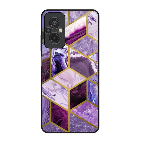 Purple Rhombus Marble Glossy Case for Redmi 11 Prime