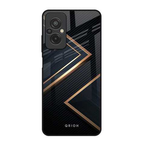 Sleek Golden & Navy Glossy Case for Redmi 11 Prime